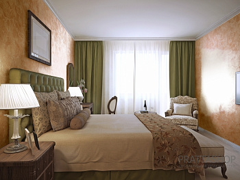 Эффект античного мрамора в спальне