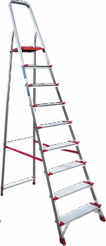 Профессиональная алюминиевая стремянка со ступенями 130 мм NV 3117 артикул 3117109