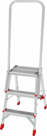 Профессиональная анодированная стремянка с площадкой 350×260 мм и дугой безопасности 800 мм NV 3136А артикул 3136103A