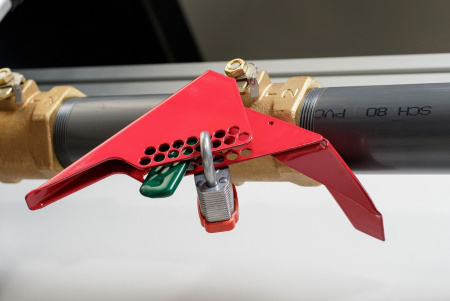 Блокиратор шарового вентиля угловой