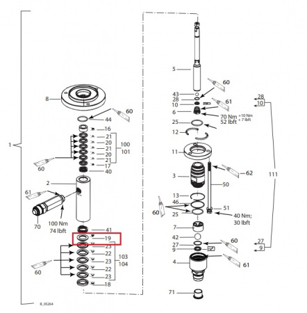 Упорное кольцо 25.6/41 для Leopard (Pressure ring 25.6/41 арт.367519)