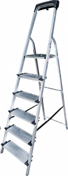 Стремянка алюминиевая со ступенями 130 мм и органайзером NV1118