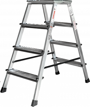 Стремянка алюминиевая двухсторонняя с площадкой 350×260 мм NV2120 артикул 2120204