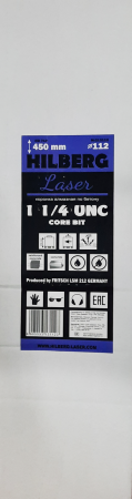 Коронка алмазная 112*450 Hilberg Laser 1 1/4 UNC HD714