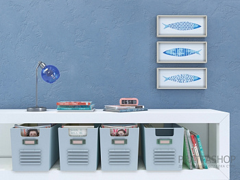 Нежно голубой цвет стен