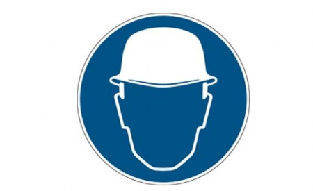 Предписывающий знак безопасности Работать в защитной каске