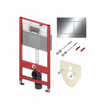 Комплект TECEbase 2.0 для установки подвесного унитаза с панелью смыва TECEnow 9400412 хром глянцевый