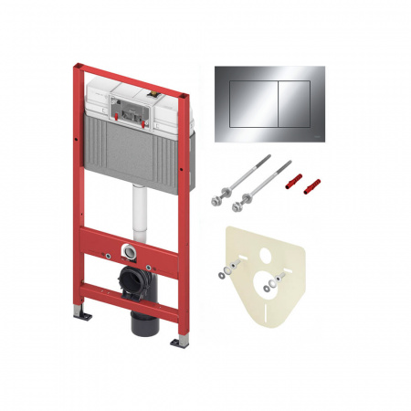 Комплект TECEbase 2.0 для установки подвесного унитаза с панелью смыва TECEnow 9400412 хром глянцевый