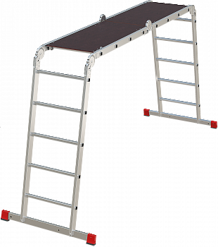 Профессиональная алюминиевая лестница-трансформер с помостом, ширина 500 мм NV3331 артикул 3331245