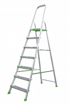 Стремянка алюминиевая со ступенями 130 мм NV2117 артикул 2117107