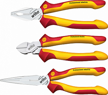 Набор шарнирно-губцевых инструментов Wiha Professional electric 3 предмета
