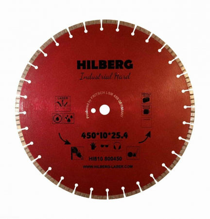 Диск алмазный отрезной 450*25,4*12 Hilberg Industrial Hard HI810