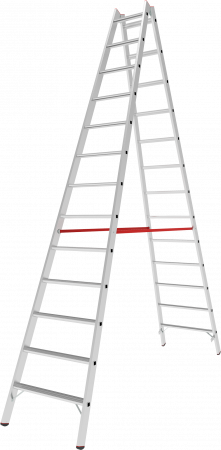 Индустриальная двухсторонняя алюминиевая стремянка с развальцованными ступенями NV5120 артикул 5120213