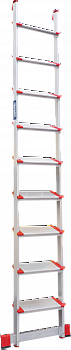 Индустриальная анодированная приставная лестница со ступенями 130 мм NV3217А артикул 3217109A