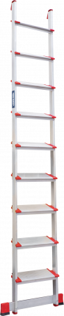 Профессиональная алюминиевая приставная лестница со ступенями 130 мм NV 3217 артикул 3217109