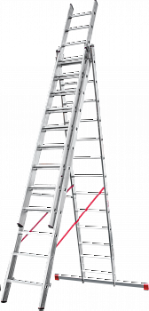 Профессиональная алюминиевая трёхсекционная лестница NV3230 артикул 3230313