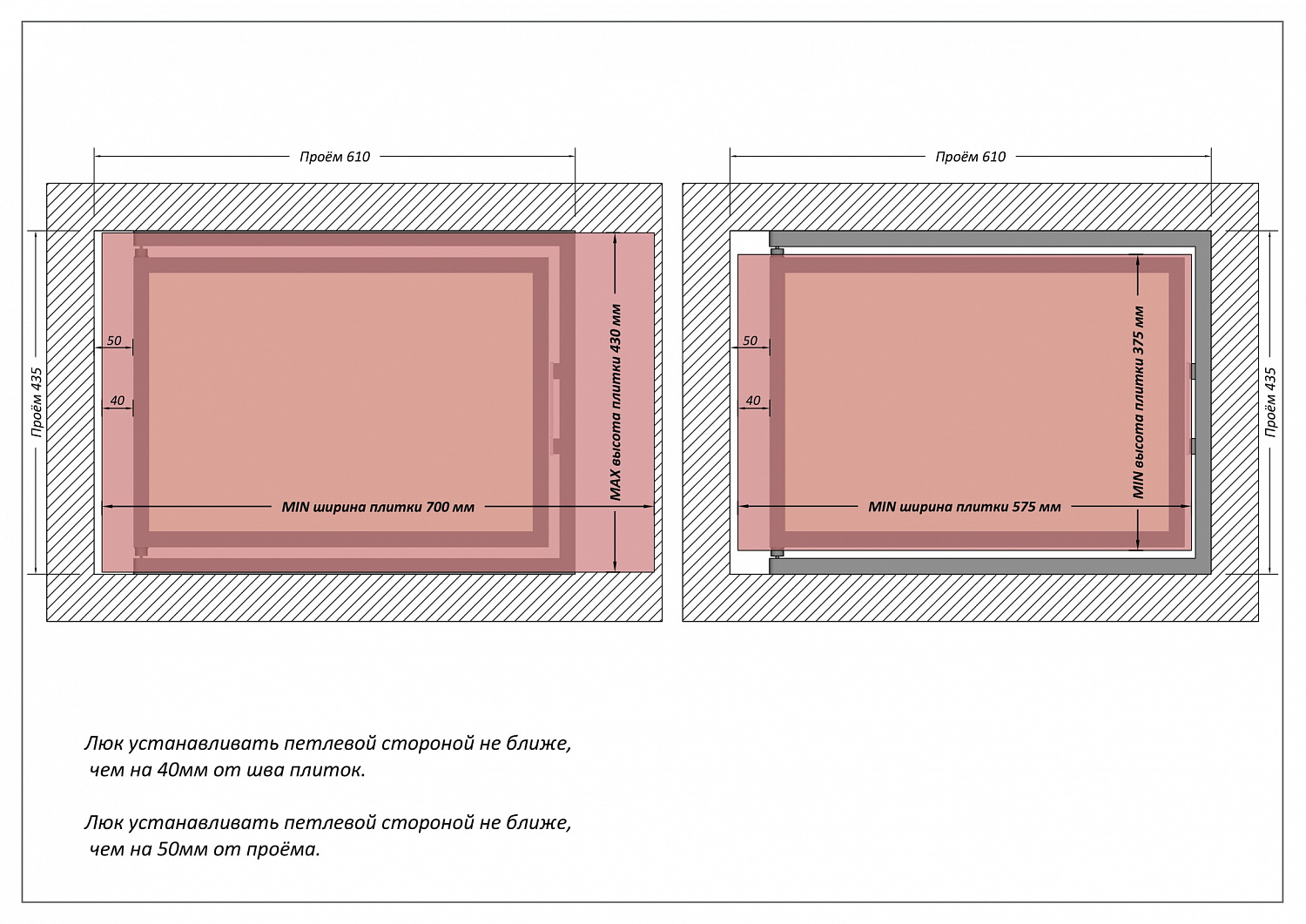 Люк ревизионный / 600х400 мм
