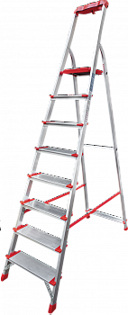 Профессиональная алюминиевая стремянка со ступенями 130 мм и органайзером NV 3118 артикул 3118108