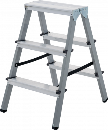 Стремянка двухсторонняя стальная с алюминиевыми ступенями NV1140 артикул 1140203