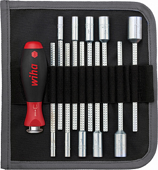 Отвертка Wiha с набором торцевых ключей SYSTEM 6 в сумке-скатке