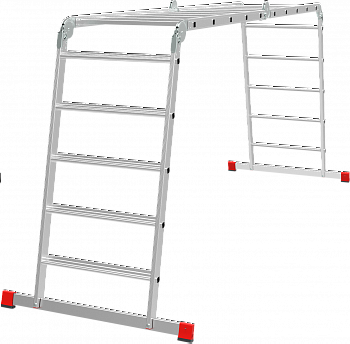 Профессиональная алюминиевая лестница-трансформер с развальцованными ступенями, ширина 650 мм NV3325 артикул 3325405