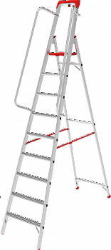 Индустриальная алюминиевая стремянка с развальцованными ступенями и органайзером NV5115 артикул 5115109