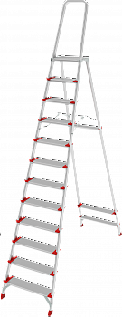 Профессиональная алюминиевая стремянка со ступенями 130 мм и складной площадкой 350×260 мм NV 3137 артикул 3137112