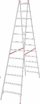 Индустриальная двухсторонняя алюминиевая стремянка с перекладинами NV5123 артикул 5123212