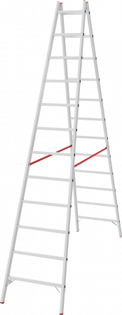 Индустриальная двухсторонняя алюминиевая стремянка с перекладинами NV5123 артикул 5123212