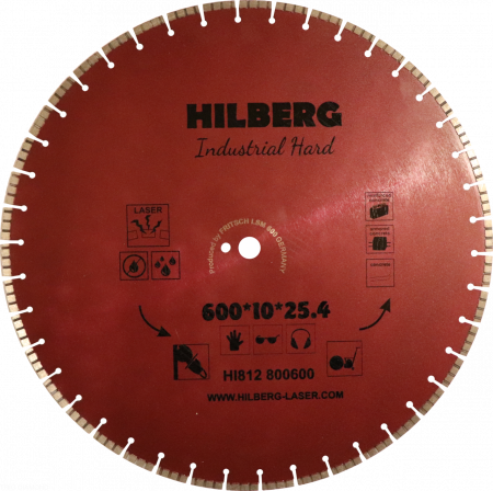Диск алмазный отрезной 600*25,4*12 Hilberg Industrial Hard HI812
