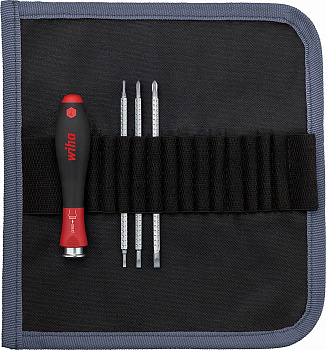 Отвертка Wiha с набором сменных жал SYSTEM 4 шлиц, Phillips (4 предмета)