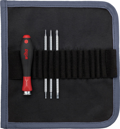 Отвертка Wiha с набором сменных жал SYSTEM 4 шлиц, Phillips (4 предмета)