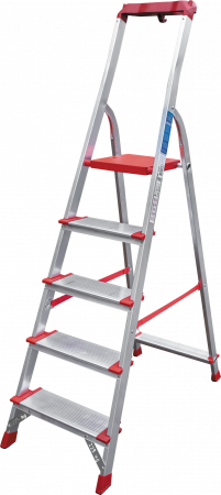 Профессиональная анодированная стремянка со ступенями 130 мм и органайзером NV 3118А артикул 3118105A