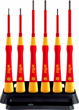 Набор микроотвёрток PicoFinish electric Шлиц, Phillips, с держателем, 6 пр.