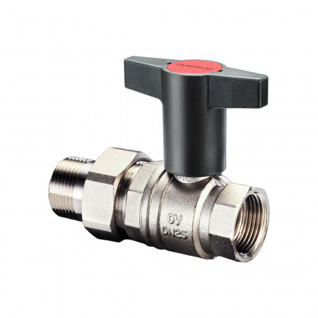 Oventrop  ШК Optibal, с американкой, НР-ВР, черная пластиковая рукоятка DN 20  1075706