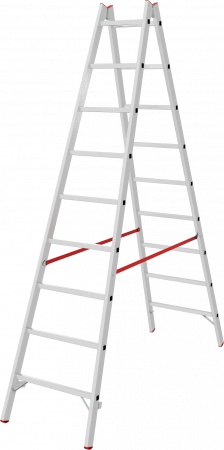 Индустриальная двухсторонняя алюминиевая стремянка с перекладинами NV5123 артикул 5123209