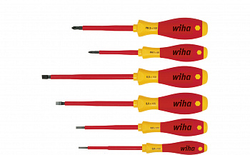 Набор отвёрток Wiha SoftFinish electric Шлиц, Phillips, 6 пр.