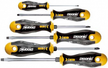 Набор отверток SL/PZ Ergonic с шестигранным лезвием, 6 шт FELO 410 962 48