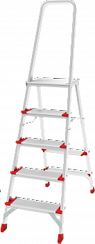Профессиональная алюминиевая стремянка со ступенями 130 мм и складной площадкой 350×260 мм NV 3137 артикул 3137105