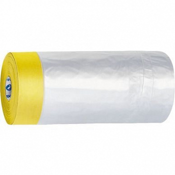 Пленка укрывная с малярной лентой жёлтая специальная бумага