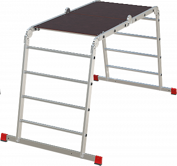 Профессиональная алюминиевая лестница-трансформер с помостом, ширина 800 мм NV3333 артикул 3333234
