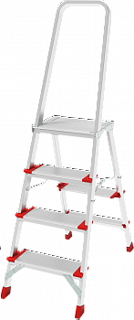 Профессиональная алюминиевая стремянка со ступенями 130 мм и складной площадкой 350×260 мм NV 3137 артикул 3137104