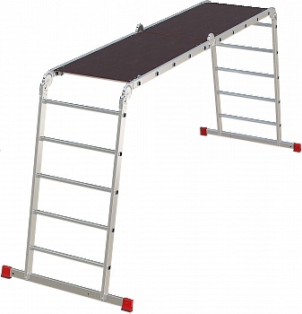 Профессиональная алюминиевая лестница-трансформер с помостом, ширина 650 мм NV3332 артикул 3332405