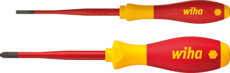 Набор отвёрток Wiha SoftFinish electric slimFix Шлиц, плюс-минус/Pozidriv, 2 пр. в блистере