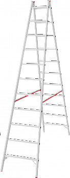Индустриальная двухсторонняя алюминиевая стремянка с перекладинами NV5123 артикул 5123211