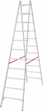 Индустриальная двухсторонняя алюминиевая стремянка с перекладинами NV5123 артикул 5123211
