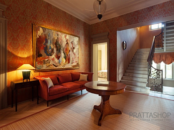 Эффект текстильных обоев с вышитым орнаментом