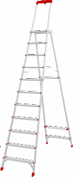 Профессиональная алюминиевая стремянка с площадкой 350×260 мм и органайзером NV 3135 артикул 3135111