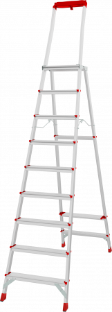 Профессиональная алюминиевая стремянка с площадкой 350×260 мм и органайзером NV 3135 артикул 3135109