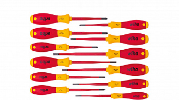 Набор отвёрток Wiha SoftFinish electric slimFix смешанная комплектация, 12 пр.